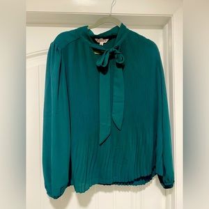 Pleated Emerald Blouse